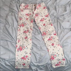 gap kids, white floral pants, 12 regular